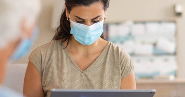 woman wearing protective mask