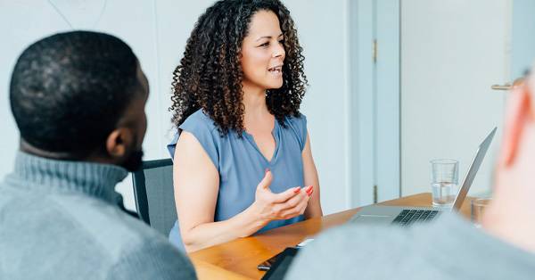 Healthcare professionals in discussion