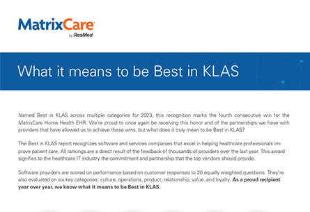 What does it mean to be Best in KLAS