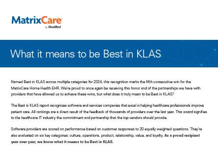 What does it mean to be Best in KLAS?