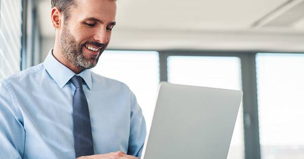 Man working on laptop