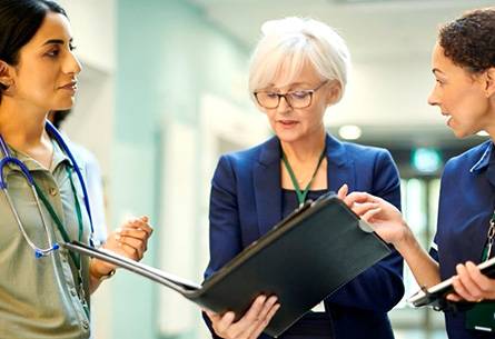 Medical professionals talking