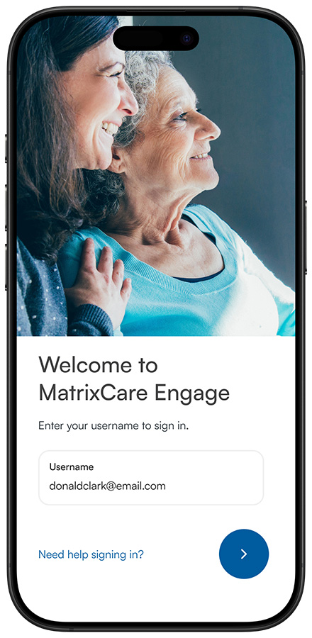 MatrixCare Engage on mobile phone