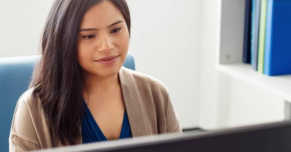 Young woman working on computer